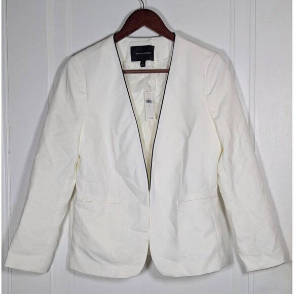 Banana Republic White with Black Accents Lining Blazer Jacket Size 6 Work Wear - Picture 1 of 4